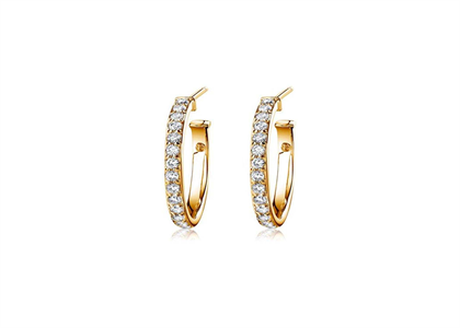 Gold Plated | Basket Hoop Earrings